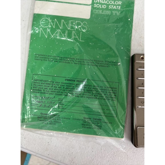 Vintage Quasar Compu-Matic Control Center Television TV Remote NOS TR-15 - Picture 4 of 6